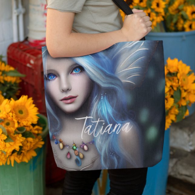 Bolso De Tela Hada azul mística etérea personalizada (Subido por el creador)