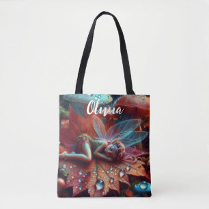 Bolso De Tela Hada caprichosa durmiendo en una hoja