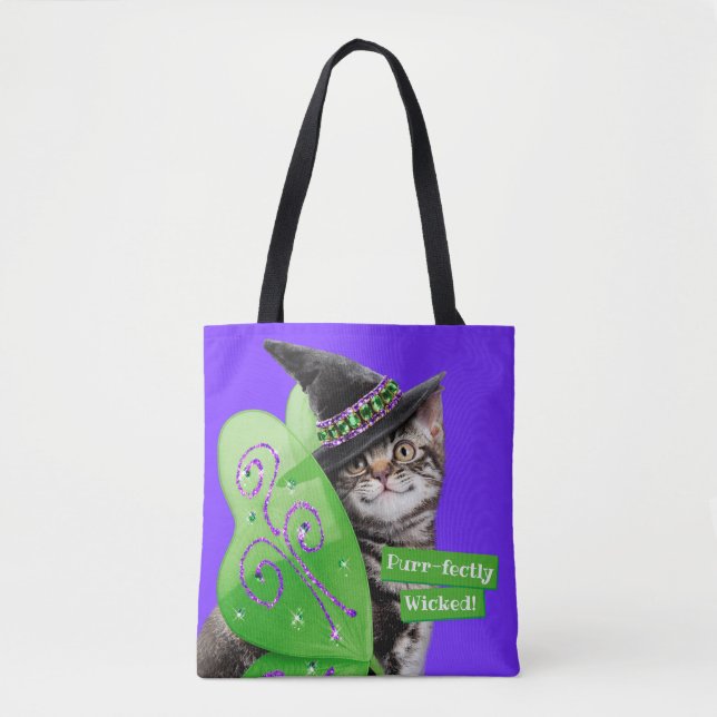 Bolso De Tela Hada de bruja gatita (Anverso)