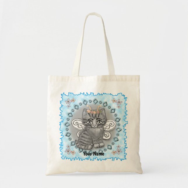 Bolso De Tela Hada de gato atigrado  (Frente)