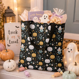 Bolso De Tela Hada de Halloween Adorable y Calabazas Pastel