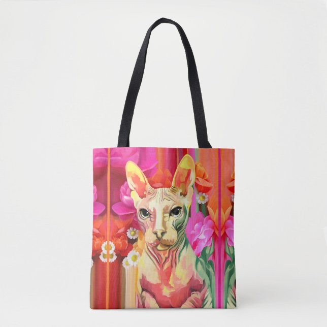 Bolso De Tela Hada de la flor del gato de Sphynx (Anverso)