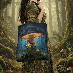 Bolso De Tela Hada de la Noche Encantada Leyendo un Libro