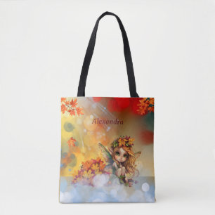 Bolso De Tela Hada de otoño con hojas caídas