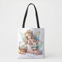 Bolso De Tela Hada de Pascua de primavera en acuarela