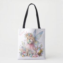 Bolso De Tela Hada de Pascua de primavera en acuarela