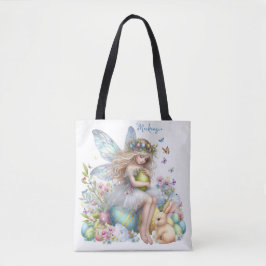 Bolso De Tela Hada de Pascua de primavera en acuarela