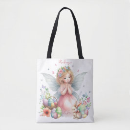 Bolso De Tela Hada de Pascua de primavera en acuarela