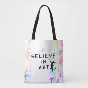 Bolso De Tela Hada del arte: Creo en funcionamiento de la