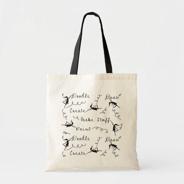 Bolso De Tela Hadas del arte en el trabajo (Frente)