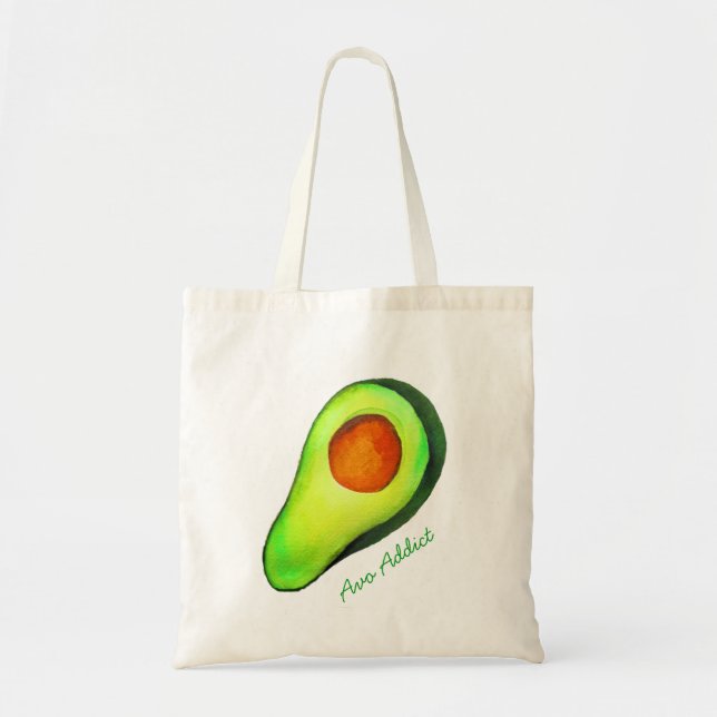 Bolso De Tela Hadicto al aguacate arte lindo verde (Frente)