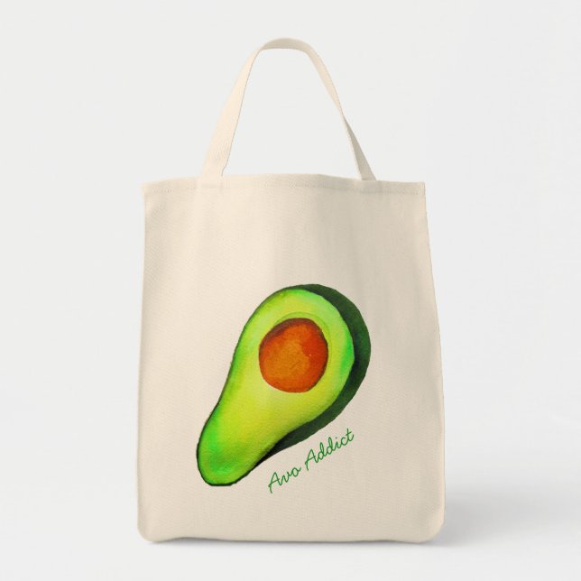 Bolso De Tela Hadicto al aguacate arte lindo verde (Frente)