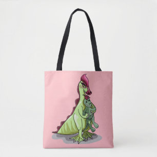 Bolso De Tela Hadrosauro Femenino Con Una Muñeca.