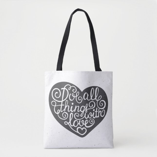 Bolso De Tela Haga todas las cosas con amor (Anverso)