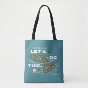 Bolso De Tela "Hagamos esto", lagarto - El Lotus blanco