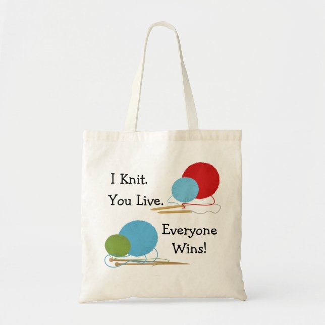 Bolso De Tela Hago punto, usted vivo diseño que hace punto (Frente)