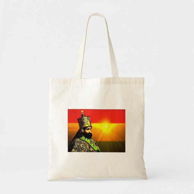 Bolso De Tela Haile Selassie Empire of Ethiopia Rastafari Bag (Frente)