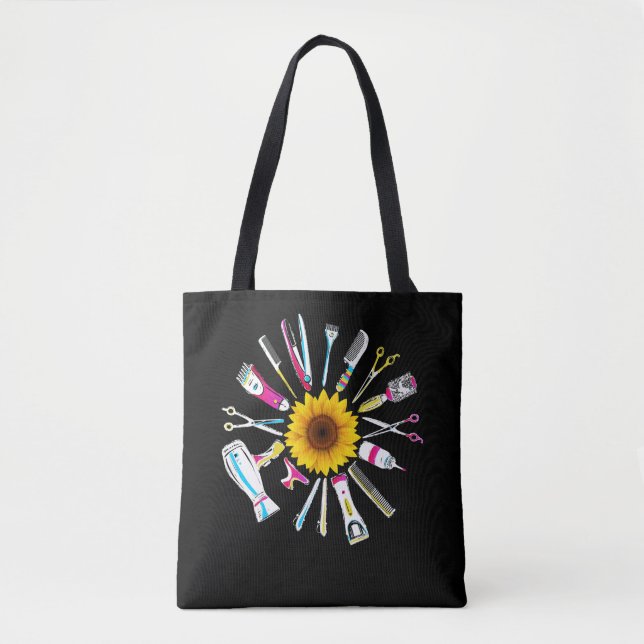 Bolso De Tela Hair Stylist Barber Tools Floral (Anverso)