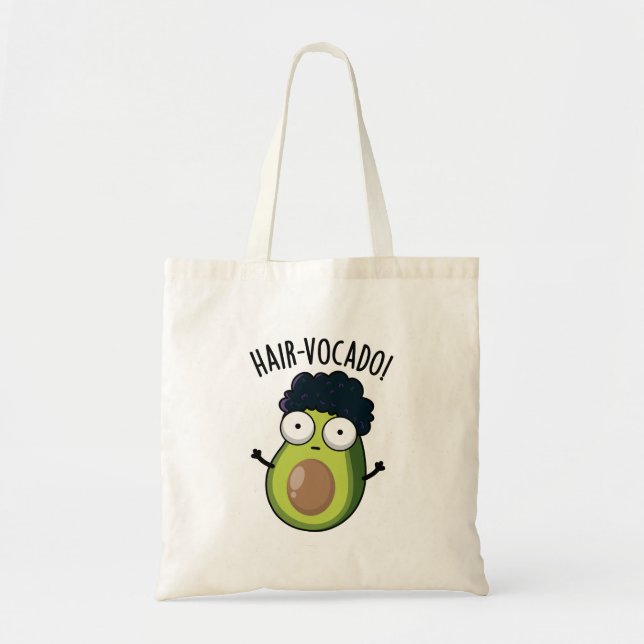 Bolso De Tela Hair-vocado Funny Aguacate Puns (Frente)