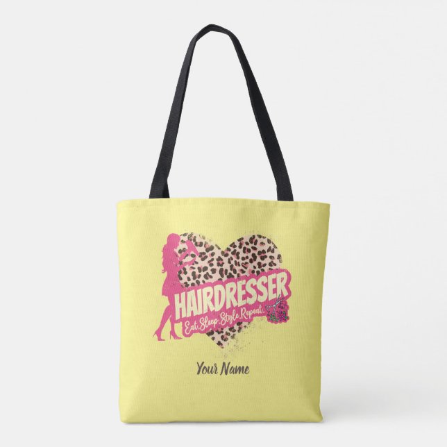 Bolso De Tela Hairdresser Leopard Hair Hustler Hairstylist (Reverso)