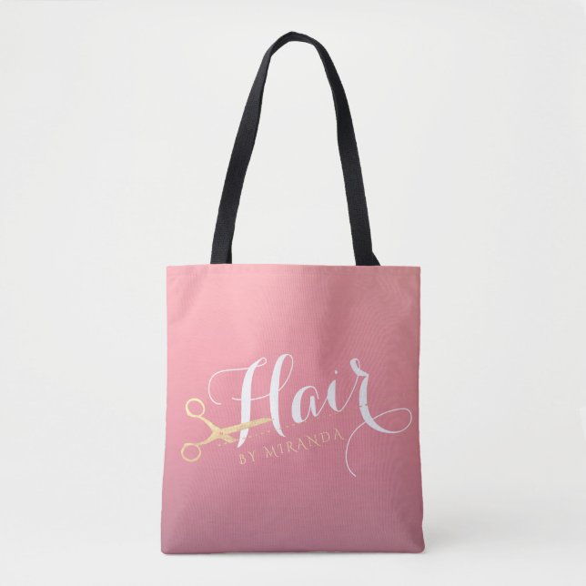 Bolso De Tela Hairstylist Makeup Salon Moderno Tijeras de oro ro (Anverso)
