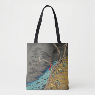 Bolso De Tela Hakone, Japón: Impresión de Woodblock del vintage