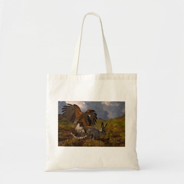 Bolso De Tela Halcón Harris y Jackrabbit - acrílico (Frente)