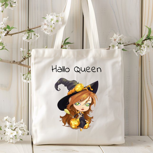 Bolso De Tela Hallo Queen Cute Witch | Halloween (Subido por el creador)