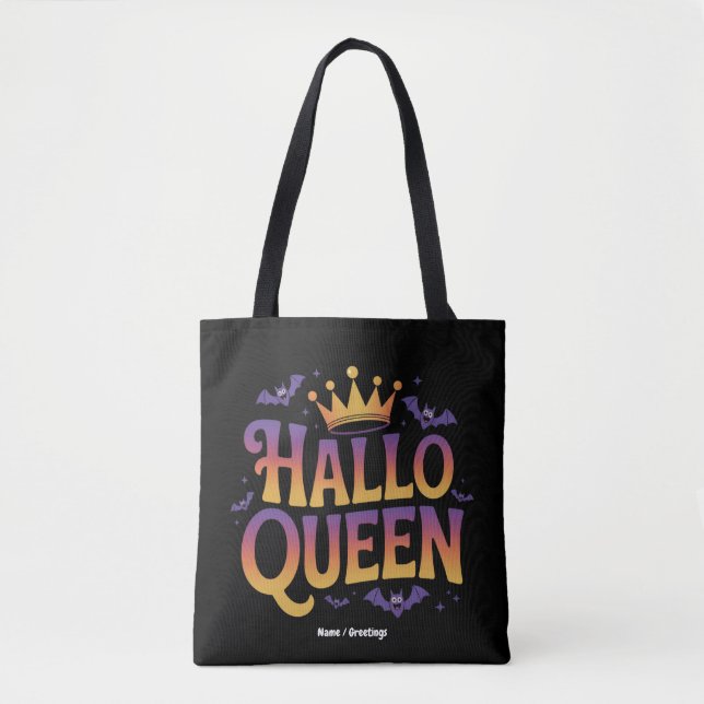 Bolso De Tela Halloqueen Bat Women Costume Crown Your Spooki (Anverso)