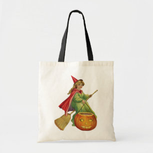 Bolso De Tela Halloween a la vieja usanza, chica de brujas