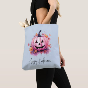 Bolso De Tela Halloween azul rosa de la luz de los farolillos de