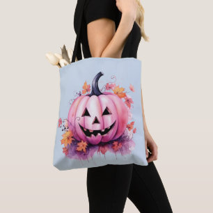 Bolso De Tela Halloween azul rosa de la luz de los farolillos de