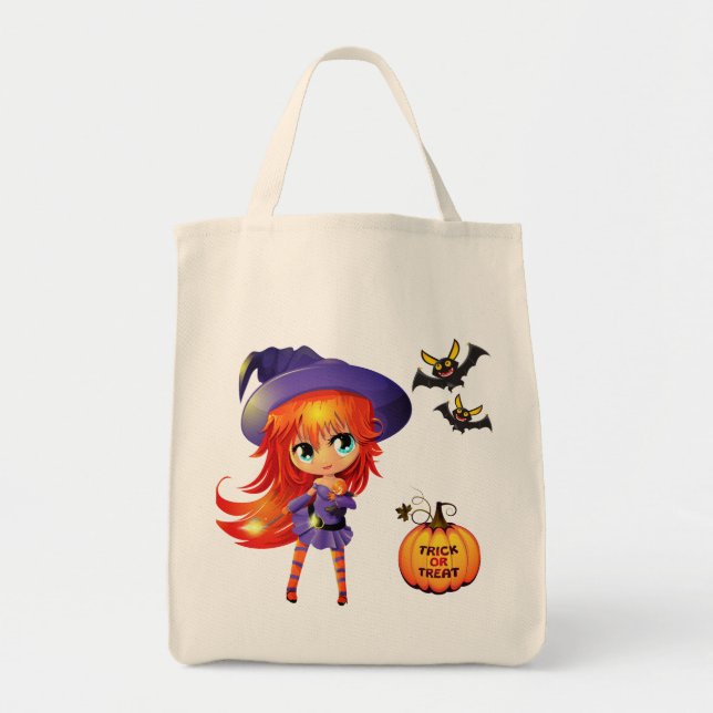 Bolso De Tela Halloween Bag-Chica Witch (Frente)