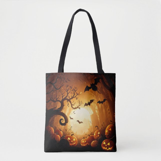 Bolso De Tela Halloween/Bat/Calabaza/Caída (Anverso)