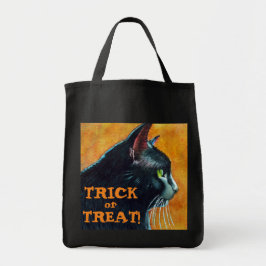 Bolso De Tela Halloween Black Cat Trick o Trete Bag