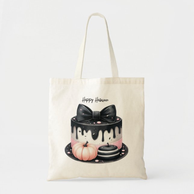 Bolso De Tela Halloween Black Pink Cake Treoky (Frente)