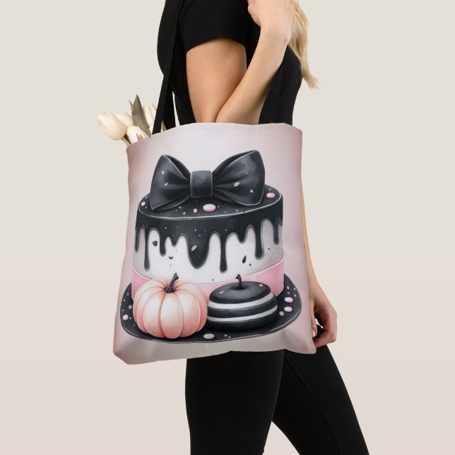 Bolso De Tela Halloween Black Pink Cake Treoky (Detalle)