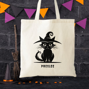 Bolso De Tela Halloween Black & White Cute Niños Gatos Negros