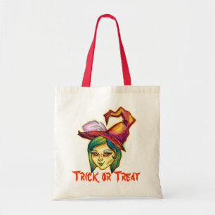 Bolso De Tela Halloween - bruja flaca