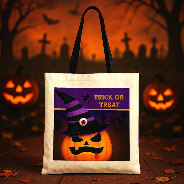 Bolso De Tela Halloween Calabaza niños truco o trato (Subido por el creador)
