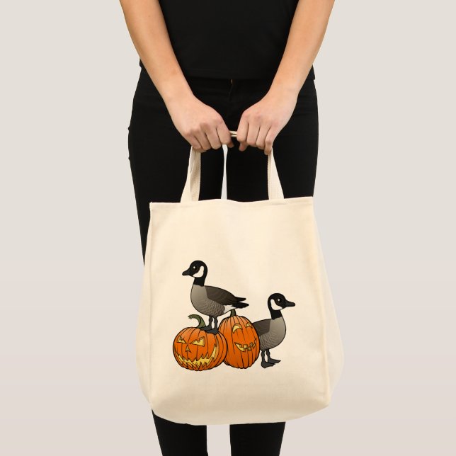Bolso De Tela Halloween Canadá Aves Geesas con calabazas (Anverso (producto))