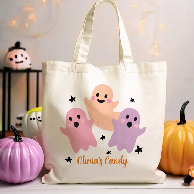 Bolso De Tela Halloween Candy Trick o Trato a Chica personalizad (Subido por el creador)