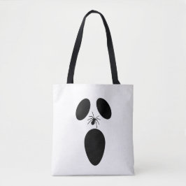 Bolso De Tela Halloween Cara de fantasma negra y blanca