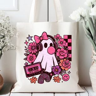 Bolso De Tela Halloween, Chica de Fantasma Retro Estética Bubble