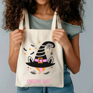 Bolso De Tela Halloween, Chica de Gorra de brujas de Unicornio