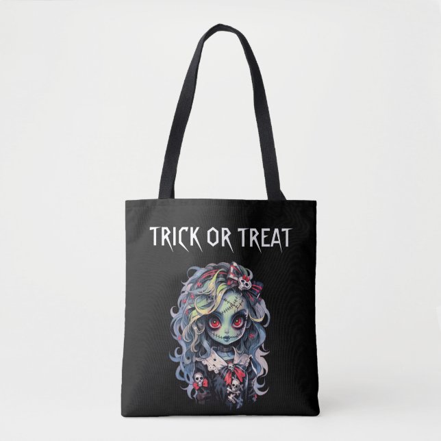 Bolso De Tela Halloween Chica zombie (Anverso)