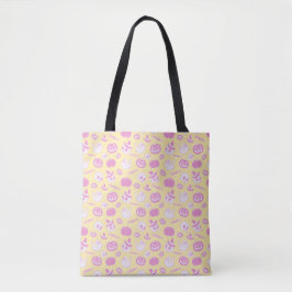 Bolso De Tela Halloween con bromista rosa y amarillo pastel