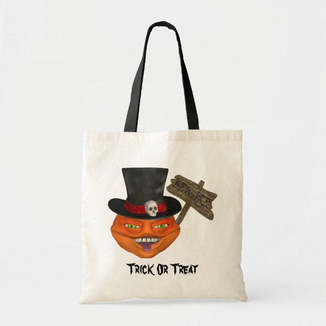 Bolso De Tela Halloween con cabeza de calabaza asquerosa (Frente)