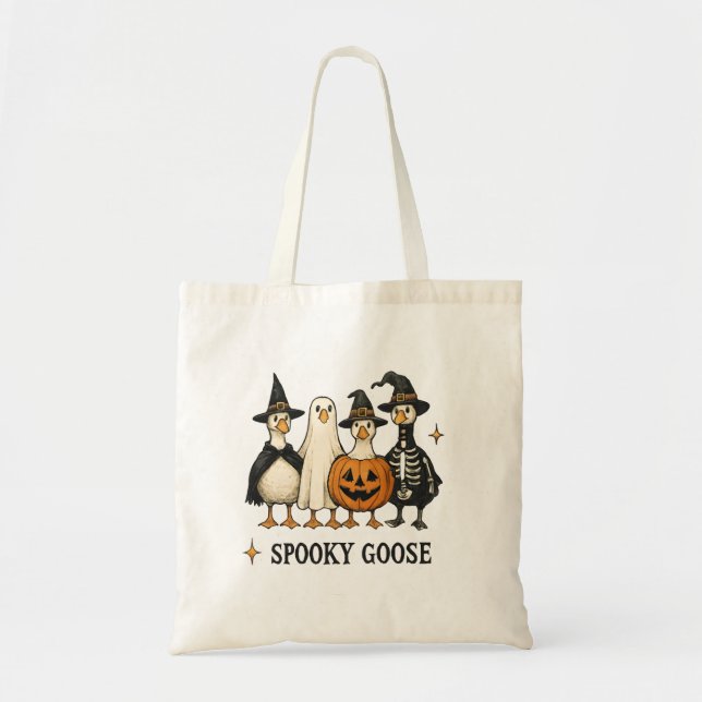 Bolso De Tela Halloween con ganso fantasmal (Frente)