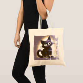 Bolso De Tela Halloween con gato negro y bebé